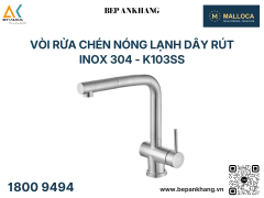 Vòi rửa chén nóng lạnh dây rút Inox 304 - K103SS